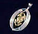 silver and gold labyrinth pendant